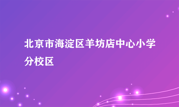 北京市海淀区羊坊店中心小学分校区