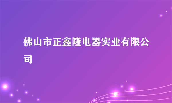 佛山市正鑫隆电器实业有限公司