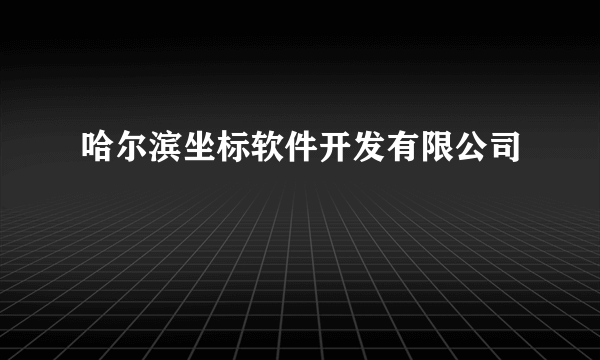 哈尔滨坐标软件开发有限公司