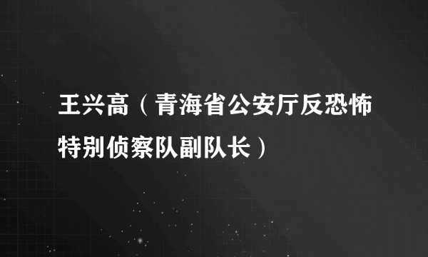 王兴高（青海省公安厅反恐怖特别侦察队副队长）