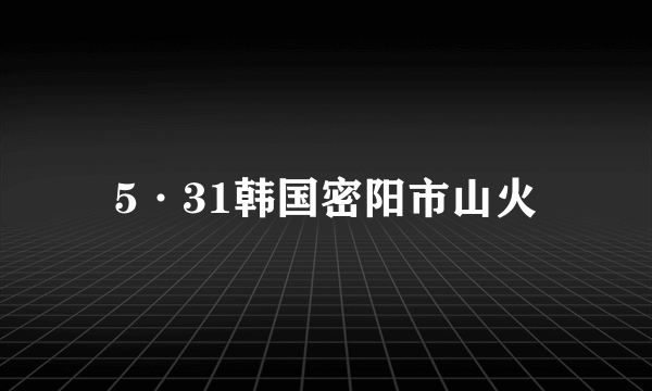 5·31韩国密阳市山火