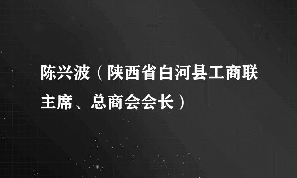 陈兴波（陕西省白河县工商联主席、总商会会长）