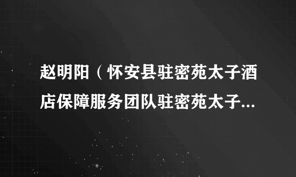 赵明阳（怀安县驻密苑太子酒店保障服务团队驻密苑太子酒店保障服务团队住宿保障负责人）