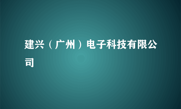 建兴（广州）电子科技有限公司