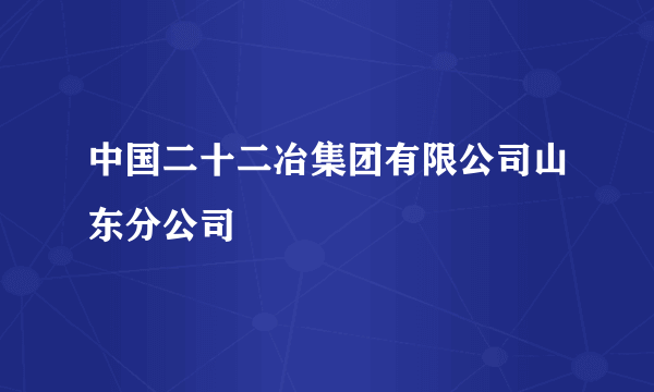 中国二十二冶集团有限公司山东分公司