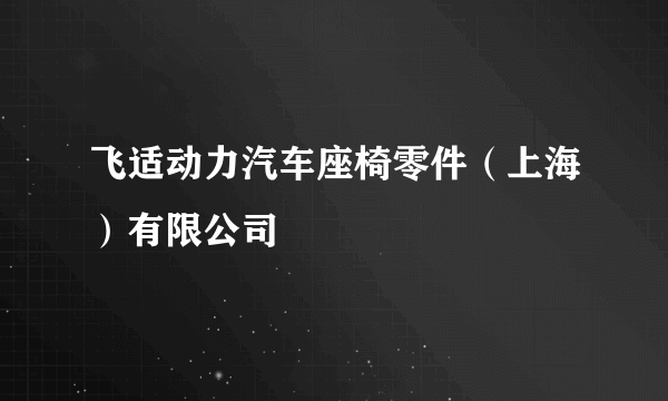 飞适动力汽车座椅零件（上海）有限公司