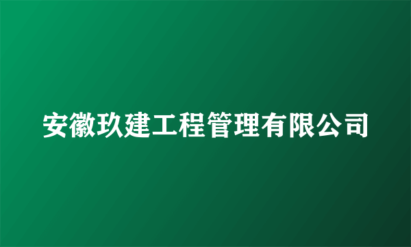 安徽玖建工程管理有限公司