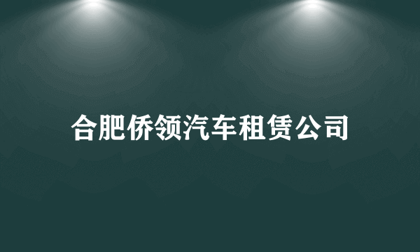 合肥侨领汽车租赁公司