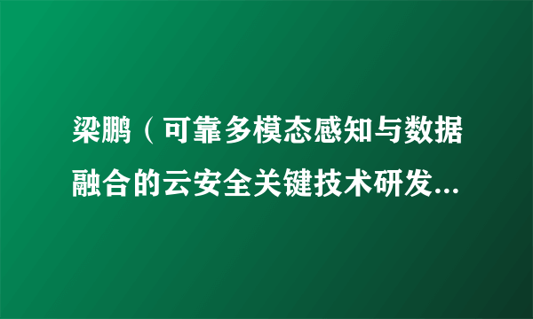 梁鹏（可靠多模态感知与数据融合的云安全关键技术研发及应用项目主要完成人）