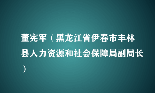 董宪军（黑龙江省伊春市丰林县人力资源和社会保障局副局长）