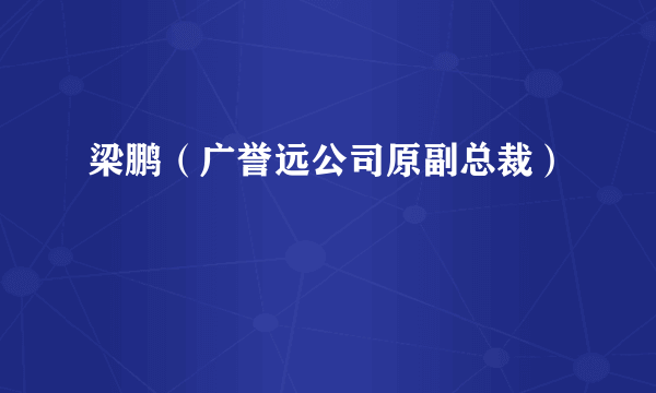 梁鹏（广誉远公司原副总裁）