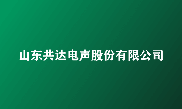 山东共达电声股份有限公司