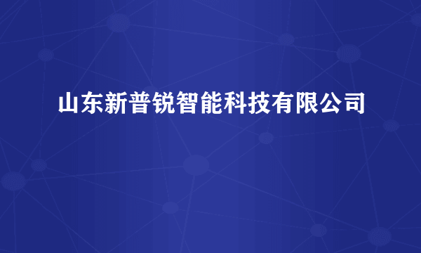 山东新普锐智能科技有限公司