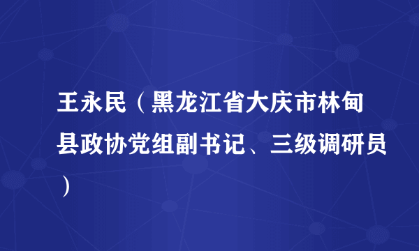 王永民（黑龙江省大庆市林甸县政协党组副书记、三级调研员）