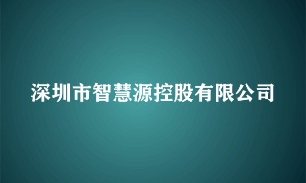 深圳市智慧源控股有限公司