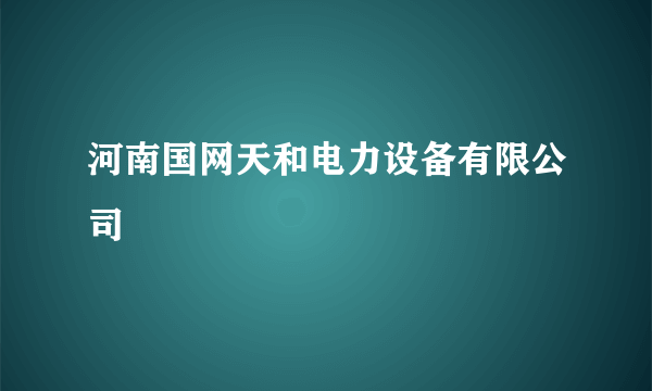 河南国网天和电力设备有限公司