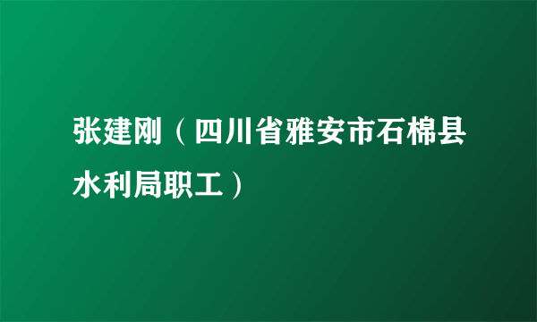 张建刚（四川省雅安市石棉县水利局职工）