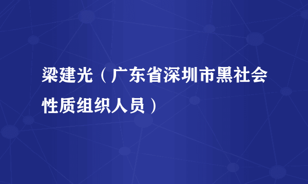 梁建光（广东省深圳市黑社会性质组织人员）