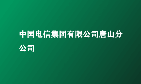 中国电信集团有限公司唐山分公司