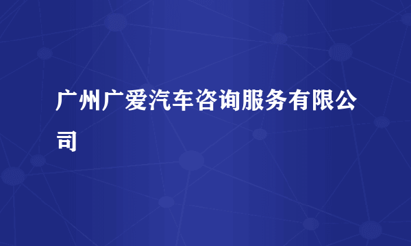 广州广爱汽车咨询服务有限公司