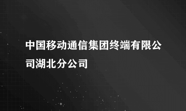 中国移动通信集团终端有限公司湖北分公司