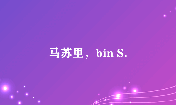 马苏里，bin S.