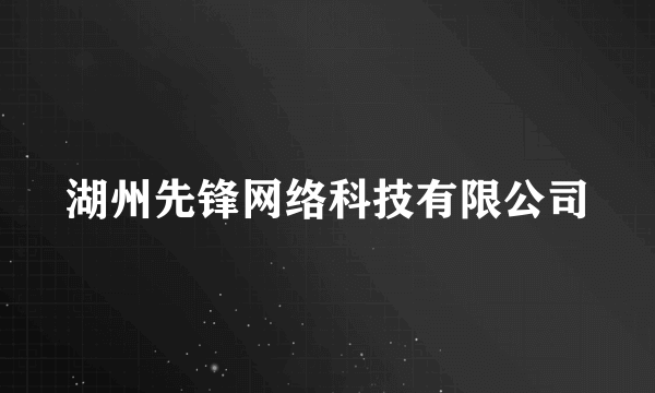 湖州先锋网络科技有限公司