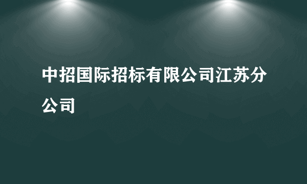 中招国际招标有限公司江苏分公司