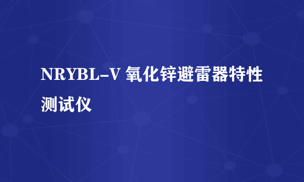 NRYBL-V 氧化锌避雷器特性测试仪