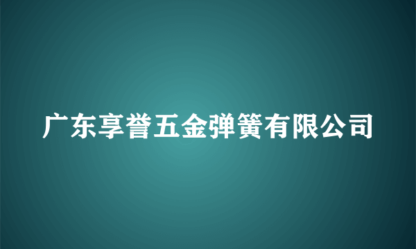 广东享誉五金弹簧有限公司