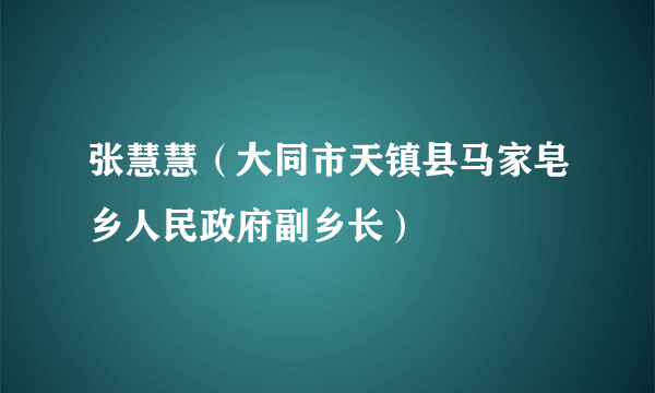 张慧慧（大同市天镇县马家皂乡人民政府副乡长）