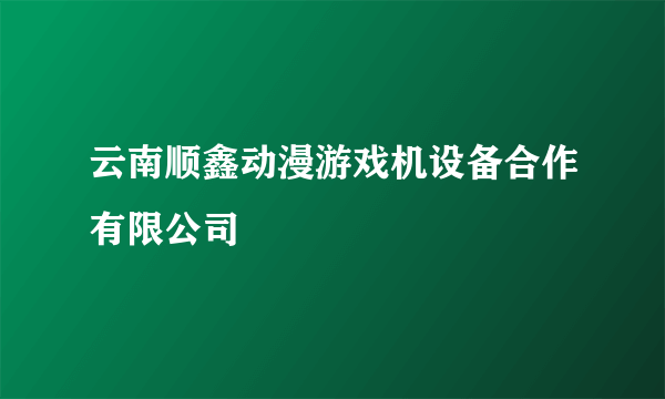 云南顺鑫动漫游戏机设备合作有限公司