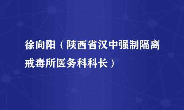 徐向阳（陕西省汉中强制隔离戒毒所医务科科长）