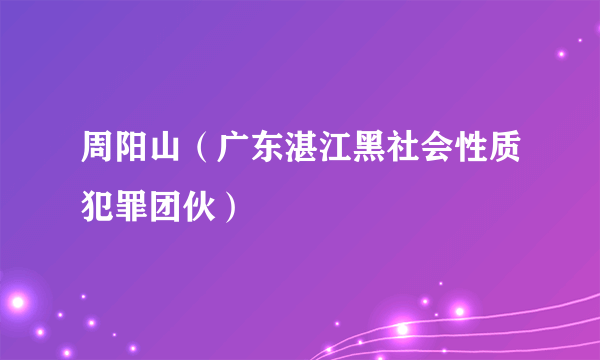 周阳山（广东湛江黑社会性质犯罪团伙）