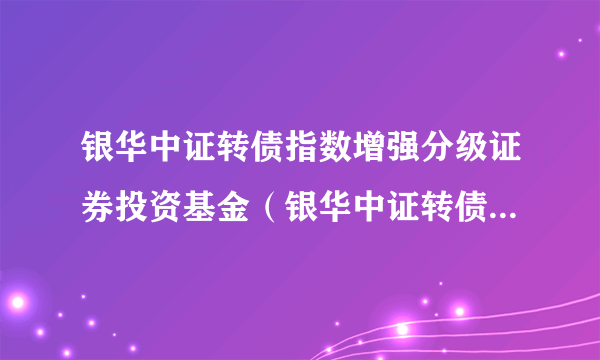 银华中证转债指数增强分级证券投资基金（银华中证转债增强分级B）