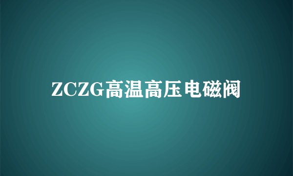 ZCZG高温高压电磁阀