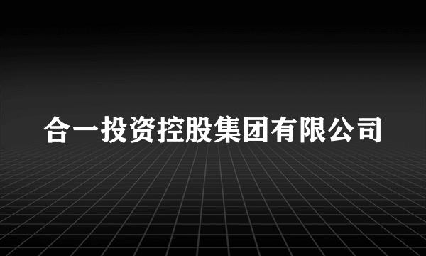 合一投资控股集团有限公司