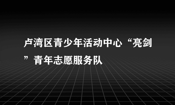 卢湾区青少年活动中心“亮剑”青年志愿服务队