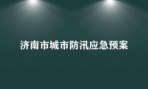 济南市城市防汛应急预案