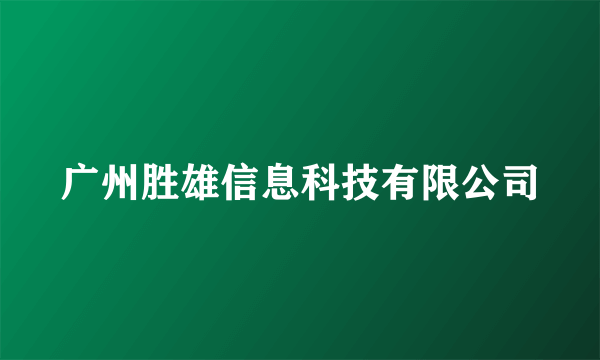 广州胜雄信息科技有限公司