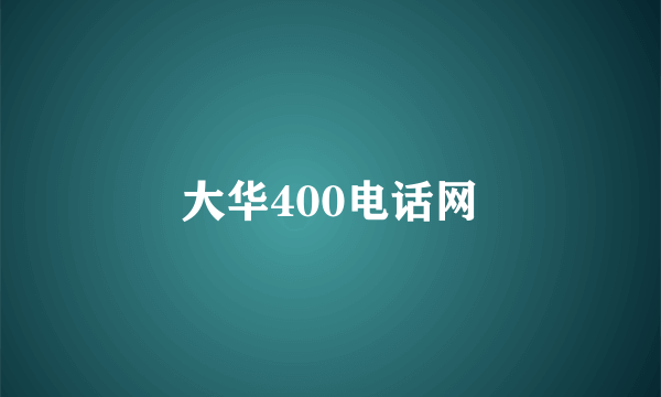 大华400电话网