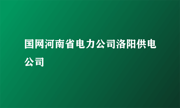 国网河南省电力公司洛阳供电公司