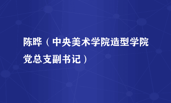 陈晔（中央美术学院造型学院党总支副书记）