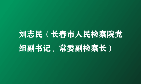 刘志民（长春市人民检察院党组副书记、常委副检察长）