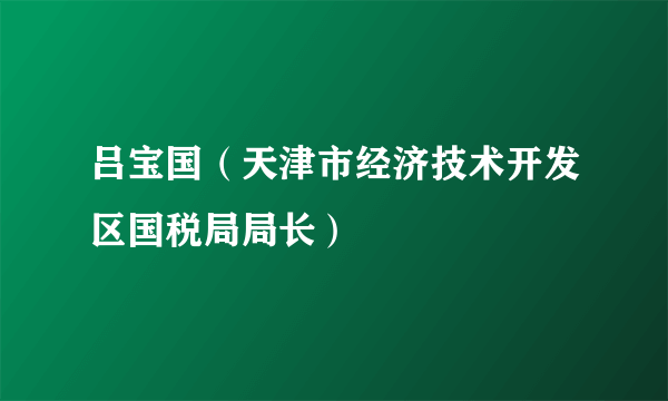 吕宝国（天津市经济技术开发区国税局局长）