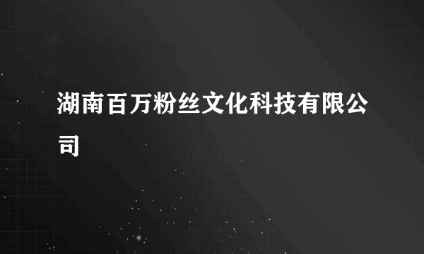 湖南百万粉丝文化科技有限公司