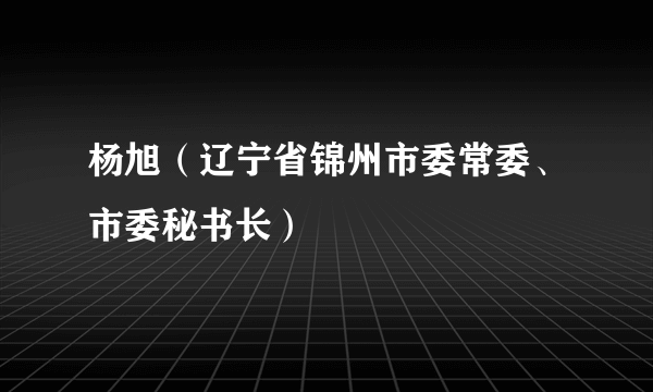 杨旭（辽宁省锦州市委常委、市委秘书长）