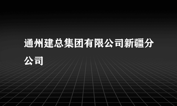 通州建总集团有限公司新疆分公司