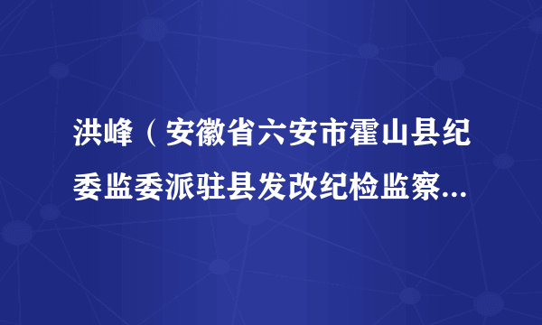 洪峰（安徽省六安市霍山县纪委监委派驻县发改纪检监察组组长）