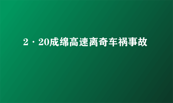 2·20成绵高速离奇车祸事故